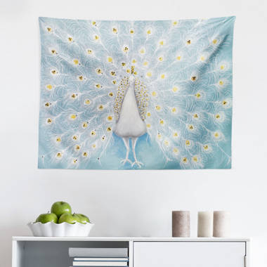 Teal and white online tapestry